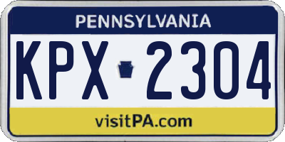 PA license plate KPX2304