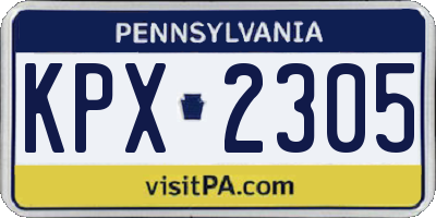 PA license plate KPX2305