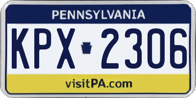 PA license plate KPX2306