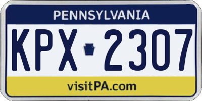 PA license plate KPX2307