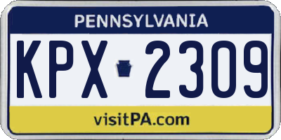 PA license plate KPX2309