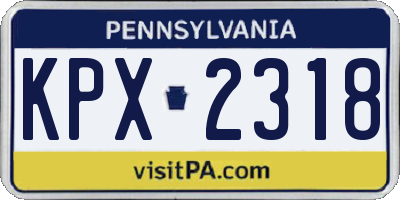 PA license plate KPX2318