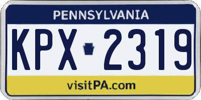 PA license plate KPX2319
