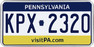 PA license plate KPX2320