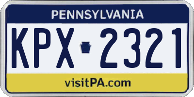 PA license plate KPX2321