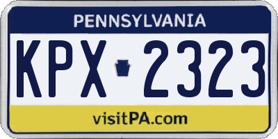 PA license plate KPX2323