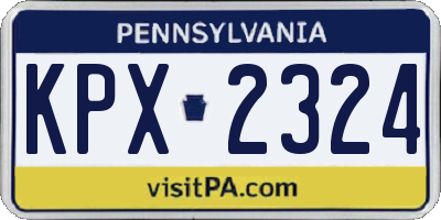 PA license plate KPX2324