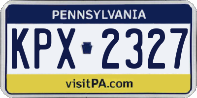 PA license plate KPX2327