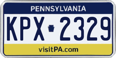 PA license plate KPX2329