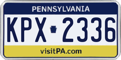 PA license plate KPX2336