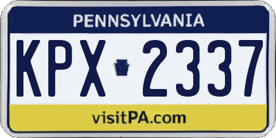 PA license plate KPX2337