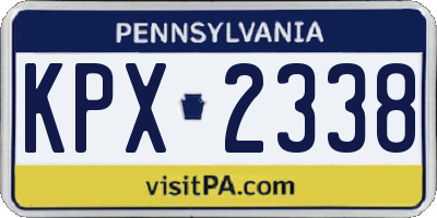 PA license plate KPX2338