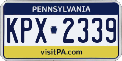 PA license plate KPX2339