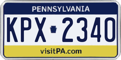 PA license plate KPX2340