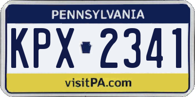 PA license plate KPX2341