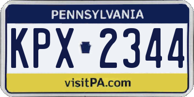 PA license plate KPX2344