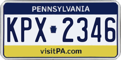 PA license plate KPX2346