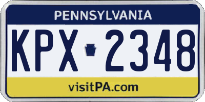 PA license plate KPX2348