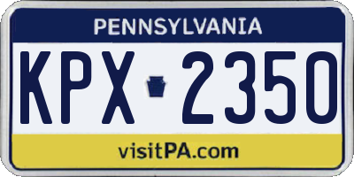 PA license plate KPX2350