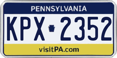 PA license plate KPX2352