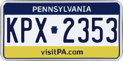 PA license plate KPX2353
