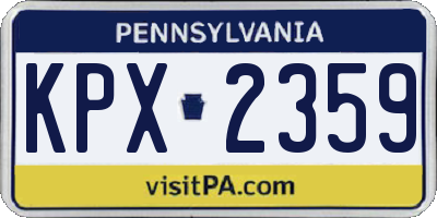 PA license plate KPX2359