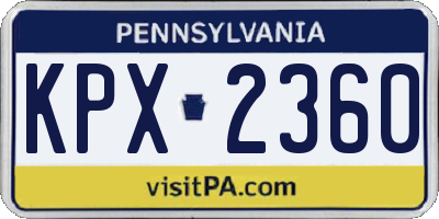 PA license plate KPX2360
