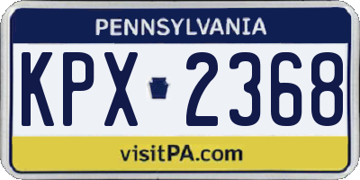 PA license plate KPX2368