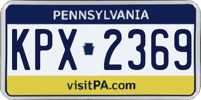 PA license plate KPX2369