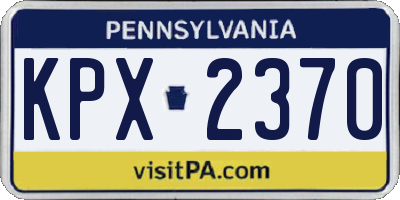 PA license plate KPX2370