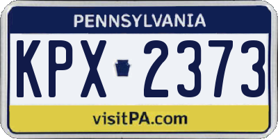 PA license plate KPX2373