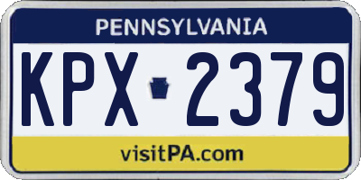 PA license plate KPX2379