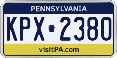 PA license plate KPX2380