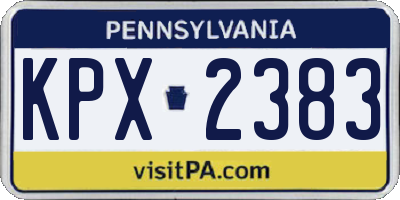 PA license plate KPX2383