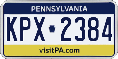 PA license plate KPX2384