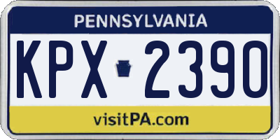 PA license plate KPX2390