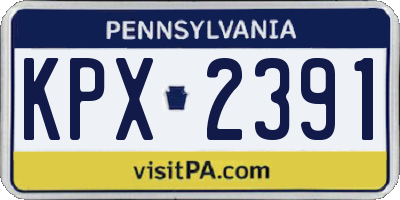 PA license plate KPX2391