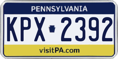 PA license plate KPX2392