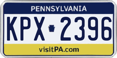 PA license plate KPX2396