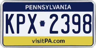 PA license plate KPX2398