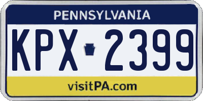 PA license plate KPX2399