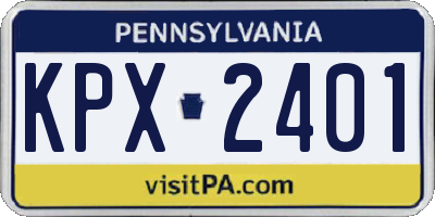 PA license plate KPX2401