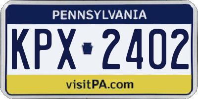 PA license plate KPX2402