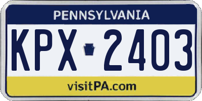 PA license plate KPX2403