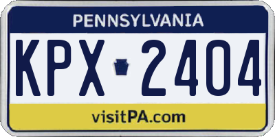 PA license plate KPX2404