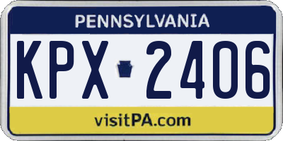 PA license plate KPX2406