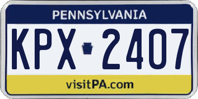 PA license plate KPX2407