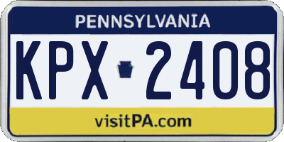 PA license plate KPX2408