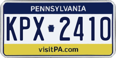 PA license plate KPX2410