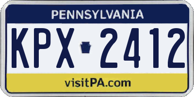 PA license plate KPX2412
